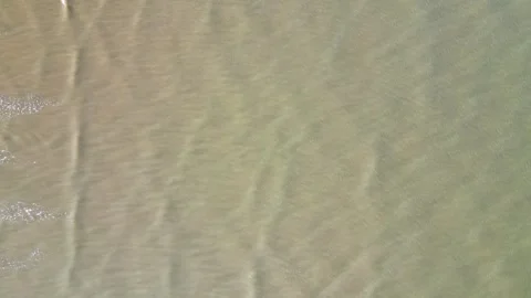 Drone Beach Walton Sea ocean sand east anglian english coast seaguls Stock Footage 252122198