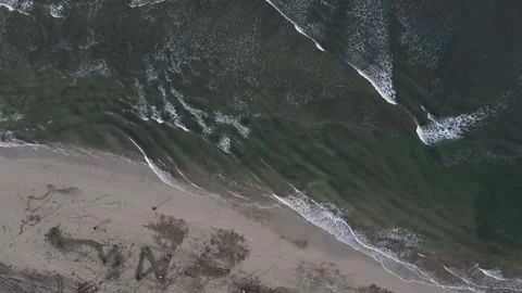Drone beach water real time Stock Footage 159570356