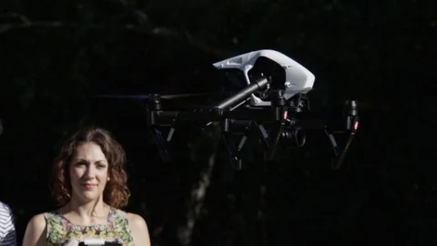 Drone Being Flown By Two Stylish Young Software Engineers In Sillicone Valley Stock Footage 82591174