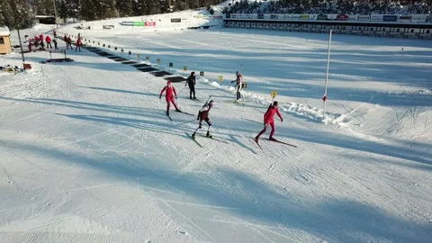 Drone Biathlon Stock Footage 149360767