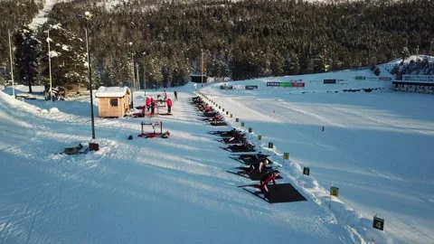 Drone Biathlon Stock Footage 149360776