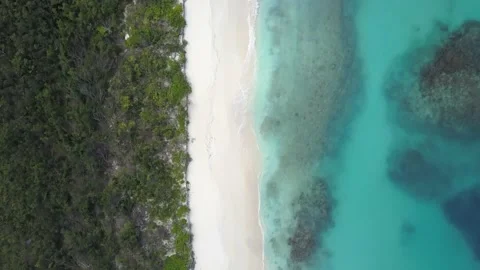 Drone bird eye view, aerial view of Shoal Bay Beach In Anguilla, Caribbean Stock Footage