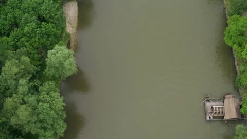Drone Birds Eye Of Riverbed Stock Footage 132349637