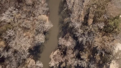 Drone Birds Eye View Bridge Creek Forward Stock Footage 99607473