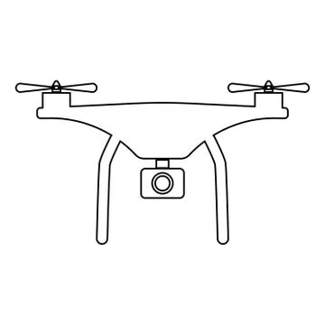 Drone  the black color icon . Stock Illustration