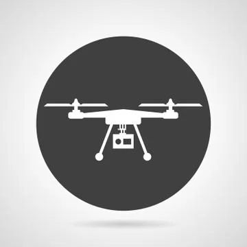 Drone black round vector icon Illustrazione stock