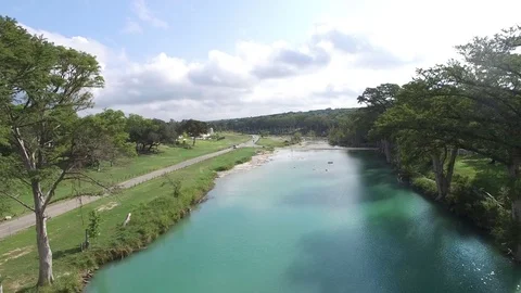 Drone Blanco River over Bridge 库存影片 84524931