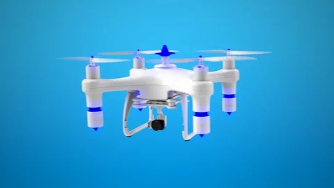 Drone on Blue Background 4K (Alpha Channel) 스톡 동영상 94847497