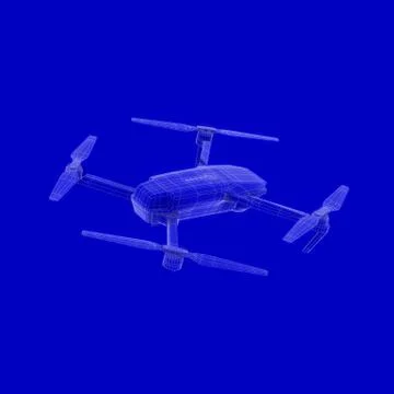 Drone blueprint. 3d rendering Stock Illustration
