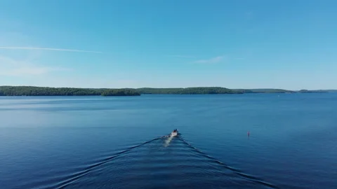 Drone Boat on Lake Stock Footage 168718280