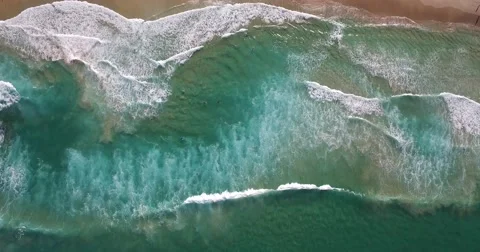 Drone, Bondi Beach Wave &amp; Surf footage Stock Footage 64724744