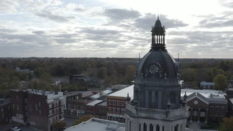 Drone Bourbon County Courthouse in Paris, Kentucky Stock Footage 254517746