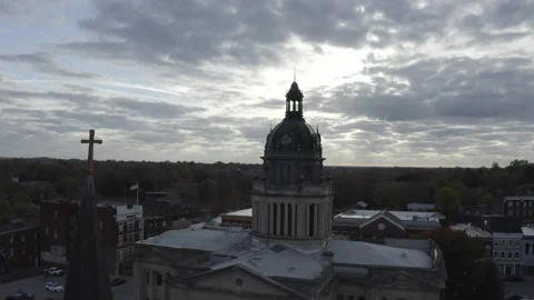 Drone Bourbon County Courthouse in Paris, KY Stock Footage 254518186