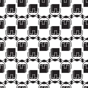 Drone box delivery pattern seamless vector Illustrazione stock