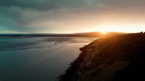 Drone at Brean Down Stock Footage 308427240