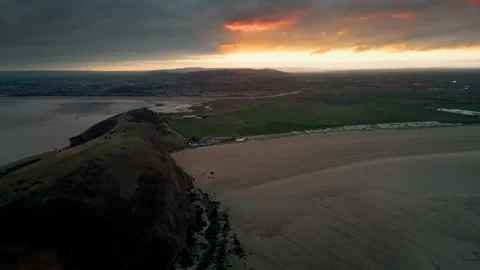 Drone at Brean Down Stock Footage 308595347
