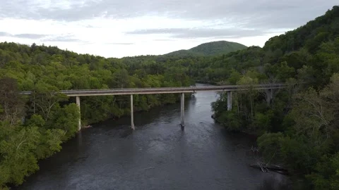 Drone Bridge Shot, Fly Underneath Stock Footage