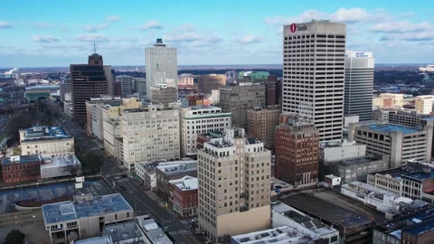 Drone Building Memphis City Stock Footage 229368252