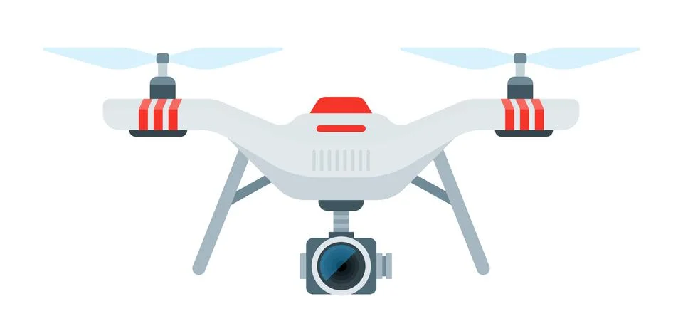 Drone with camcorder vector icon flat isolated Illustrazione stock