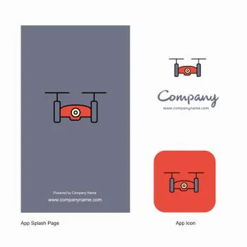 Drone camera Company Logo App Icon and Splash Page Design. Creative Business  Illustrazione stock
