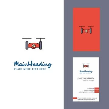 Drone camera Creative Logo and business card. vertical Design Vector 스톡 일러스트