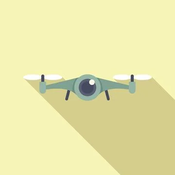 Drone camera filming icon flat vector. Aerial videography Stock Illustration