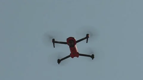 Drone with camera flying and filming over city streets Vidéo 152962376