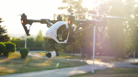 Drone with camera flying Stock Footage 65867826