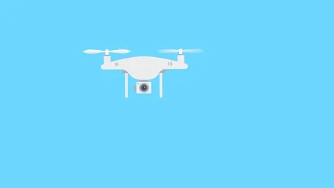 Drone With Camera Flying. Quadrocopter Animation Stock Footage 97885759