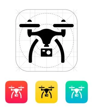 Drone with camera icon Stock Illustration