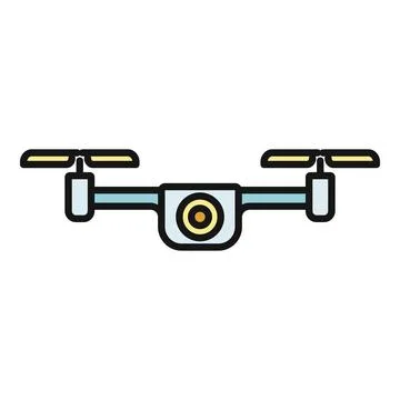 Drone with camera icon representing aerial technology Stock Illustration