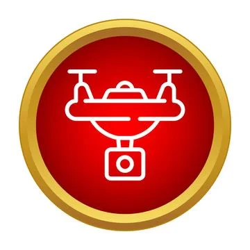 Drone with camera icon showing aerial technology Stock Illustration