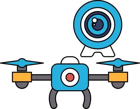 A drone with a camera on it Stock Illustration