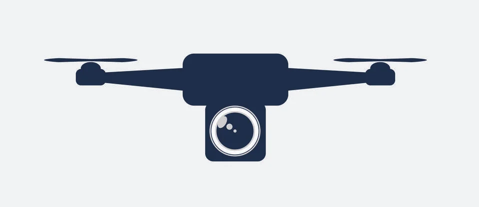 Drone with camera logo design Stock Illustration