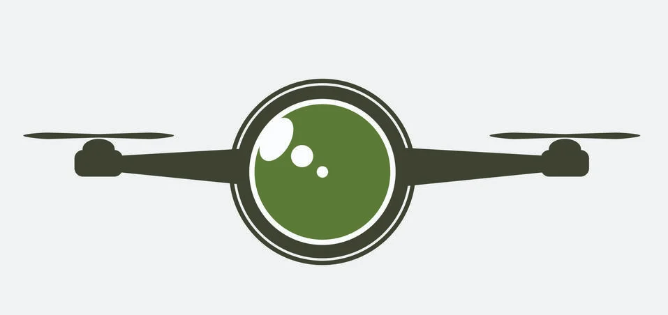Drone with camera logo design Stock Illustration
