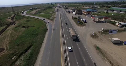 Drone camera movement is visible in the rack Stock Footage 56349889