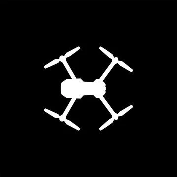 Drone Camera or UAV Silhouette, Flat Style Stock Illustration
