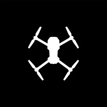 Drone Camera or UAV Silhouette, Flat Style Stock Illustration