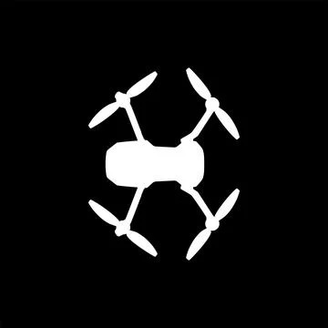 Drone Camera or UAV Silhouette, Flat Style 스톡 일러스트