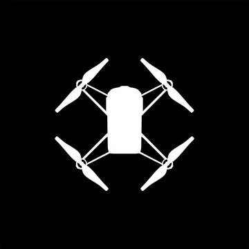 Drone Camera or UAV Silhouette, Flat Style 스톡 일러스트