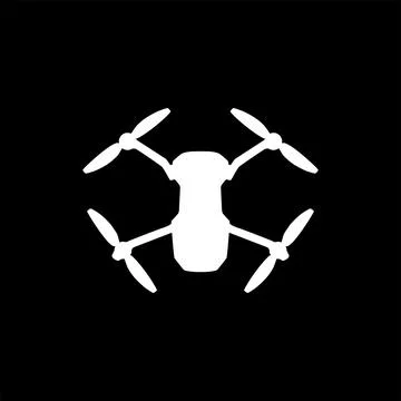 Drone Camera or UAV Silhouette, Flat Style 스톡 일러스트