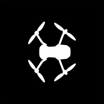 Drone Camera or UAV Silhouette, Flat Style 스톡 일러스트