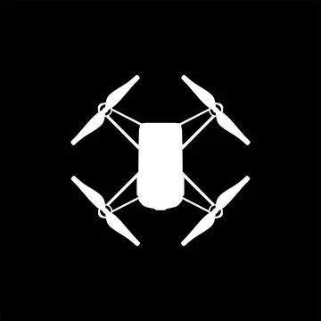 Drone Camera or UAV Silhouette, Flat Style 스톡 일러스트
