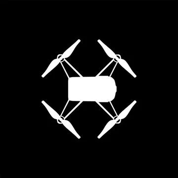 Drone Camera or UAV Silhouette, Flat Style 스톡 일러스트