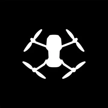 Drone Camera or UAV Silhouette, Flat Style 스톡 일러스트