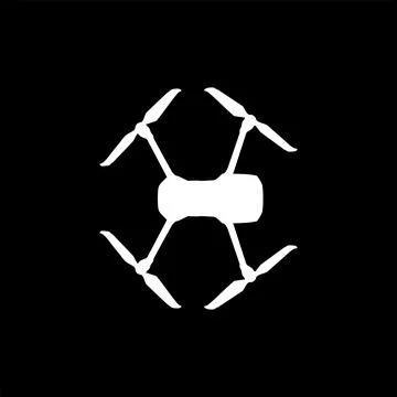 Drone Camera or UAV Silhouette, Flat Style 스톡 일러스트
