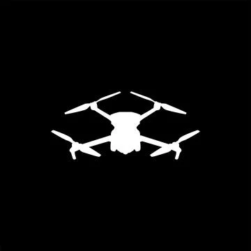Drone Camera or UAV Silhouette, Flat Style 스톡 일러스트