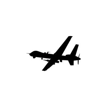 Drone Camera or UAV Silhouette, Flat Style Stock Illustration