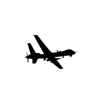 Drone Camera or UAV Silhouette, Flat Style Stock Illustration