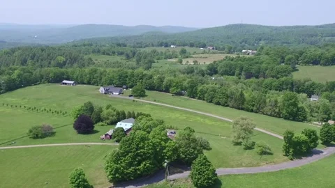 A Drone Camera Pans Right Over Rolling Hills Along The Mohawk Trail Stock Footage 329770810